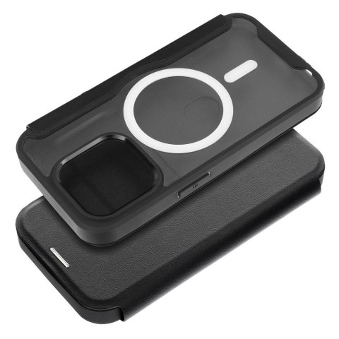 Etui z klapką na iPhone 15 PLUS Smart Mag zgodne z MagSafe czarne