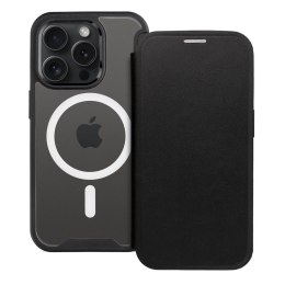 Etui z klapką na iPhone 15 PLUS Smart Mag zgodne z MagSafe czarne