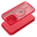 Etui z klapką na iPhone 15 PRO MAX Smart Mag zgodne z MagSafe czerwone