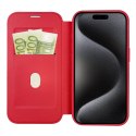 Etui z klapką na iPhone 15 PRO Smart Mag zgodne z MagSafe czerwone