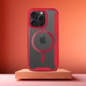 Etui z klapką na iPhone 15 PRO Smart Mag zgodne z MagSafe czerwone