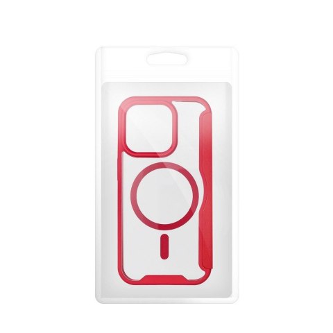 Etui z klapką na iPhone 15 PRO Smart Mag zgodne z MagSafe czerwone
