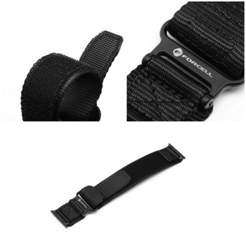 Pasek do Apple Watch Forcell F-Design FA05 rzep nylon 38 / 40 / 41 mm czarny