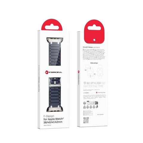 Pasek do Apple Watch Forcell F-Design FA06 dziurki silikon 38 / 40 / 41 mm niebieski