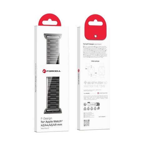 Pasek do Apple Watch Forcell F-Design FA10 zatrzask stal 38 / 40 / 41 mm czarny