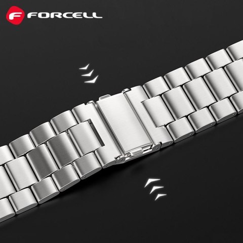 Pasek do Apple Watch Forcell F-Design FA10 zatrzask stal 38 / 40 / 41 mm srebrny