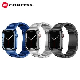 Pasek do Apple Watch Forcell F-Design FA10 zatrzask stal 42 / 44 / 45 / 49 mm czarny