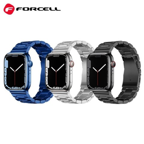Pasek do Apple Watch Forcell F-Design FA10 zatrzask stal 42 / 44 / 45 / 49 mm czarny