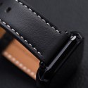 Pasek do Apple Watch Forcell F-Design FA20 dziurki skóra ekologiczna 38 / 40 / 41 mm czarny