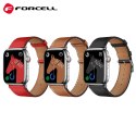 Pasek do Apple Watch Forcell F-Design FA20 dziurki skóra ekologiczna 38 / 40 / 41 mm czerwony