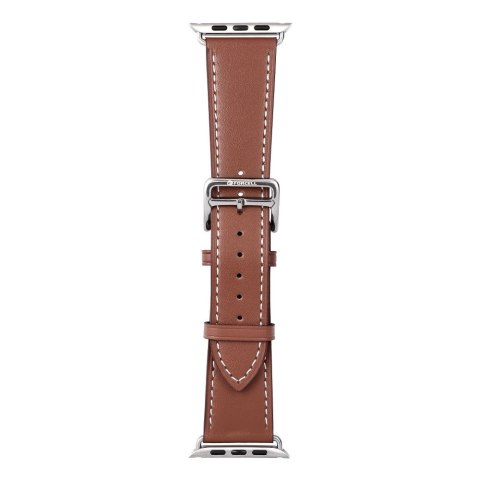 Pasek do Apple Watch Forcell F-Design FA20 dziurki skóra ekologiczna 42 / 44 / 45 / 49 mm brązowy