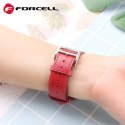 Pasek do Apple Watch Forcell F-Design FA20 dziurki skóra ekologiczna 42 / 44 / 45 / 49 mm czarny