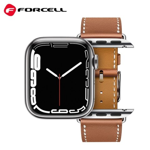 Pasek do Apple Watch Forcell F-Design FA20 dziurki skóra ekologiczna 42 / 44 / 45 / 49 mm czerwony
