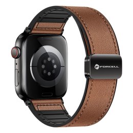 Pasek do Apple Watch Forcell F-Design FA21 magnetyczny skóra ekologiczna 38 / 40 / 41 mm brązowy