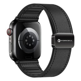 Pasek do Apple Watch Forcell F-Design FA21 magnetyczny skóra ekologiczna 38 / 40 / 41 mm czarny