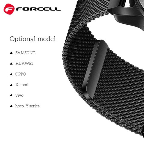 Pasek do Samsung Galaxy Watch Forcell F-Design FS11 magnetyczny stal 22 mm srebrny