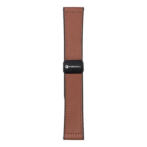 Pasek do Samsung Galaxy Watch Forcell F-Design FS20 magnetyczny skóra ekologiczna 20 mm brązowy