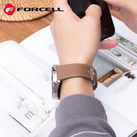 Pasek do Samsung Galaxy Watch Forcell F-Design FS21 dziurki skóra ekologiczna 20 mm czarny