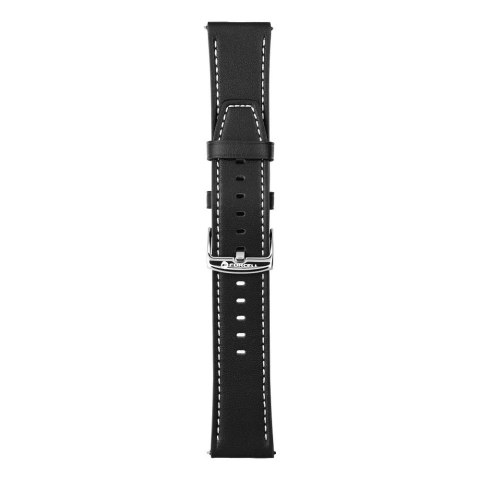 Pasek do Samsung Galaxy Watch Forcell F-Design FS21 dziurki skóra ekologiczna 20 mm czarny