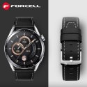 Pasek do Samsung Galaxy Watch Forcell F-Design FS21 dziurki skóra ekologiczna 22 mm czarny
