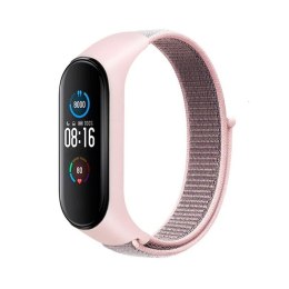 Pasek nylonowy do XIAOMI Mi Band 5 / 6 / 7 różowa (07)