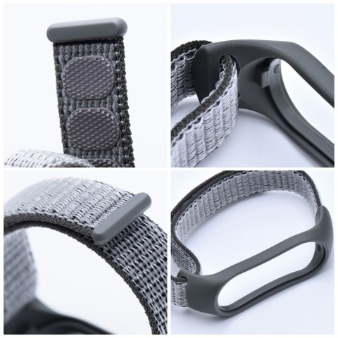 Pasek nylonowy do XIAOMI Mi Band 5 / 6 / 7 szary (19)