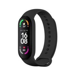Pasek silikonowy do XIAOMI Mi Band 5 / 6 / 7 czarny (01)