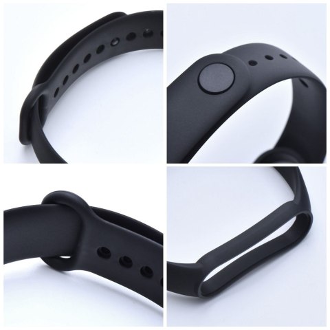 Pasek silikonowy do XIAOMI Mi Band 5 / 6 / 7 czarny (01)