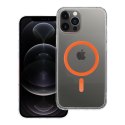 Etui na iPhone 12 PRO MAX Drop Glue Colorful Ring Mag Cover zgodny z MagSafe pomarańczowe