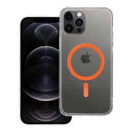 Etui na iPhone 12 PRO MAX Drop Glue Colorful Ring Mag Cover zgodny z MagSafe pomarańczowe
