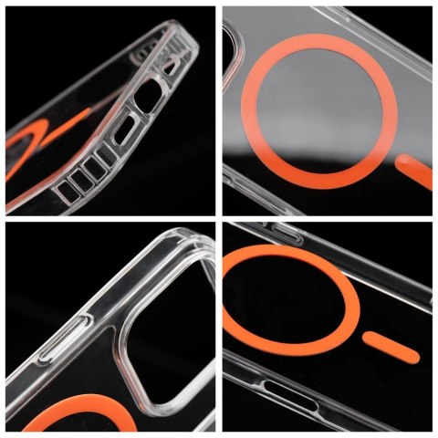 Etui na iPhone 12 PRO MAX Drop Glue Colorful Ring Mag Cover zgodny z MagSafe pomarańczowe