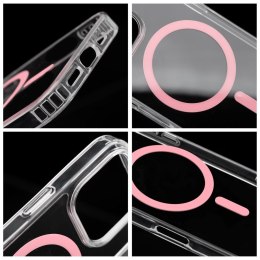 Etui na iPhone 12 PRO MAX Drop Glue Colorful Ring Mag Cover zgodny z MagSafe różowe