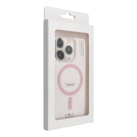 Etui na iPhone 12 PRO MAX Drop Glue Colorful Ring Mag Cover zgodny z MagSafe różowe