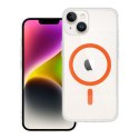 Etui na iPhone 14 Drop Glue Colorful Ring Mag Cover zgodny z MagSafe pomarańczowe
