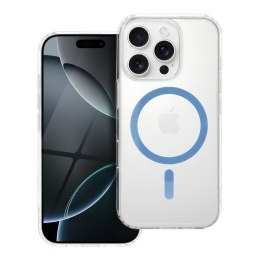 Etui na iPhone 16 Drop Glue Colorful Ring Mag Cover zgodny z MagSafe jasnoniebieskie