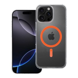 Etui na iPhone 16 PRO MAX Drop Glue Colorful Ring Mag Cover zgodny z MagSafe pomarańczowe