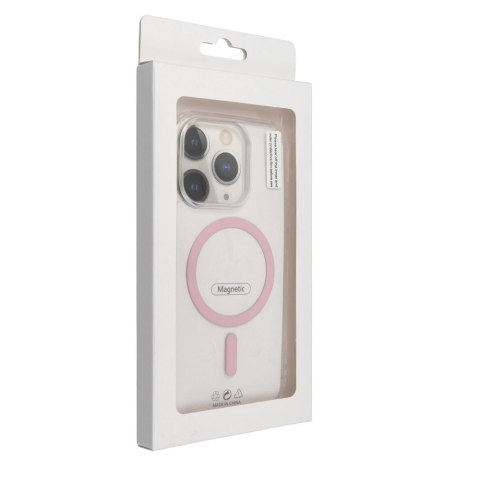 Etui na iPhone 16 PRO Drop Glue Colorful Ring Mag Cover zgodny z MagSafe różowe