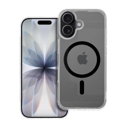 Etui na iPhone 17 Drop Glue Colorful Ring Mag Cover zgodny z MagSafe czarne