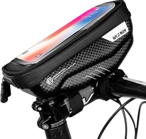 WILDMAN sakwa rowerowa na kierownicę na zamek 1L (4" - 7") E1 czarna