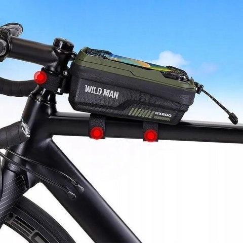 WILDMAN sakwa rowerowa na ramę na zamek 1L (4" - 7") GX200 zielona