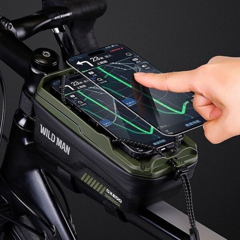 WILDMAN sakwa rowerowa na ramę na zamek 1L (4" - 7") GX200 zielona