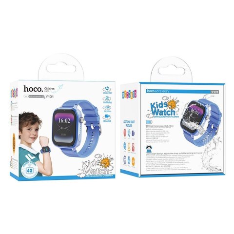 Smartwatch dla dzieci Hoco 1,83" 4G GPS z funkcją rozmowy Y101 niebieski