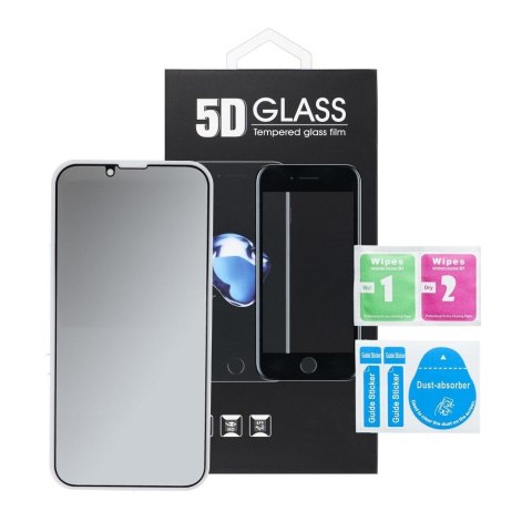 5D Full Glue Tempered Glass - do iPhone 13 / 16e / 17e (SE 4 2025) (Privacy) czarny