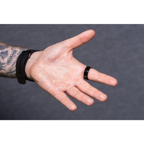 Smart Ring R11M- inteligentny pierścień ze stali ze stacją ładującą rozmiar 7 (17,3mm) czarny