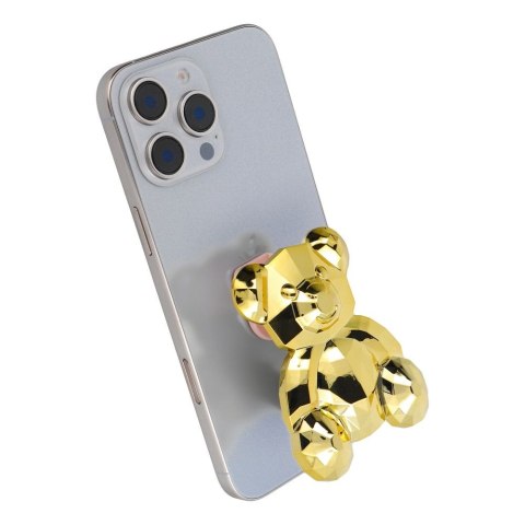 Stojak na telefon MIŚ - naklejany - złoty