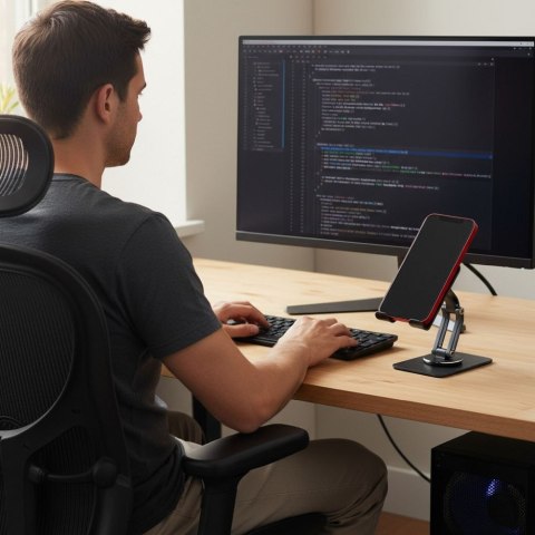 Uchwyt na telefon / tablet biurkowy składany Forcell F-Grip Fold Stand 2 360 szary