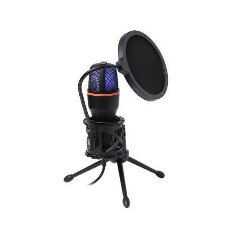 Mikrofon pojemnościowy Art z membraną stojący podświetlany tripod AC-02 czarny