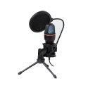 Mikrofon pojemnościowy Art z membraną stojący podświetlany tripod AC-02 czarny
