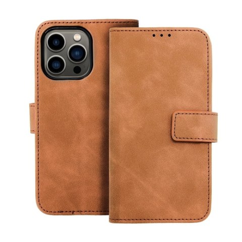 Etui z klapką na iPhone 13 PRO Tender Book brązowe