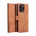 Etui z klapką na iPhone 13 PRO Tender Book brązowe